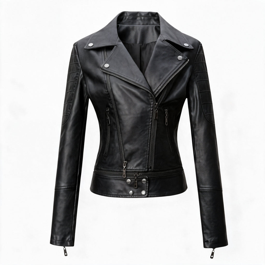 Flame Echtlederjacke Damen Schwarz – Weiss Modehaus