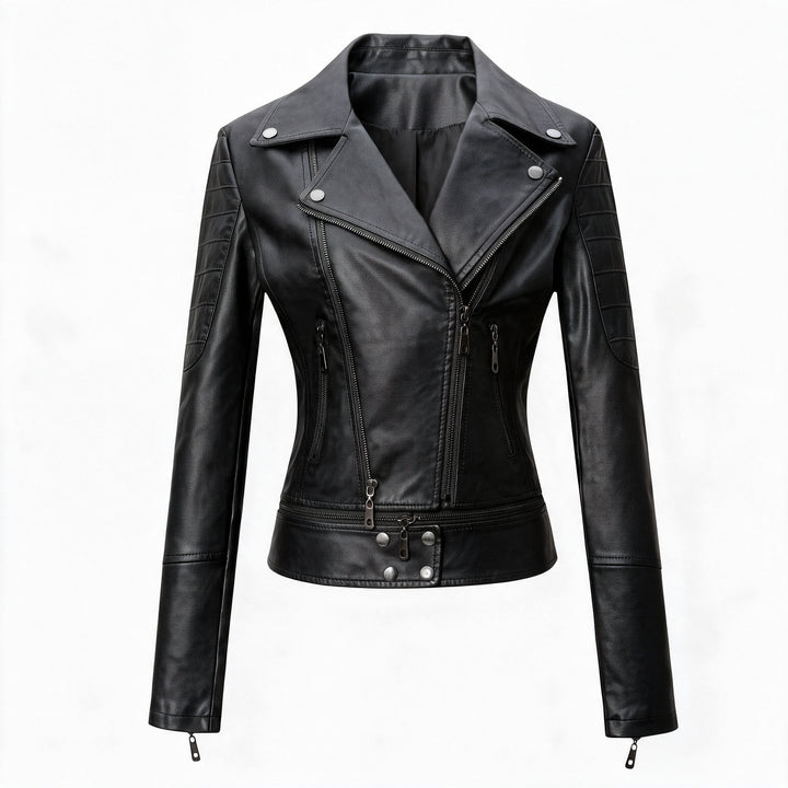 Flame Echtlederjacke Damen Schwarz – Weiss Modehaus