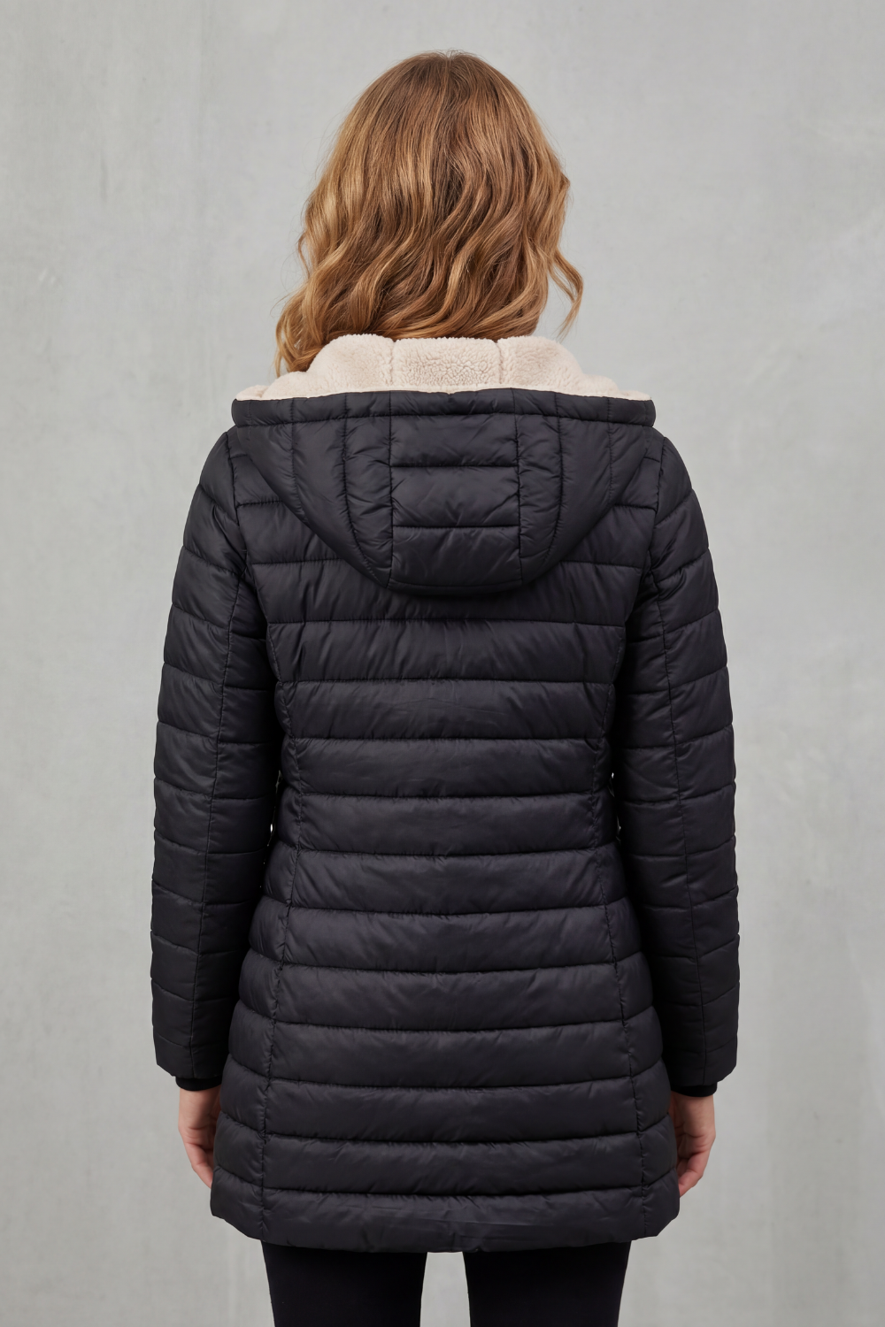 Daunenjacke mit Kapuze und Fleece-Futter Damen Cristina – Bild 8