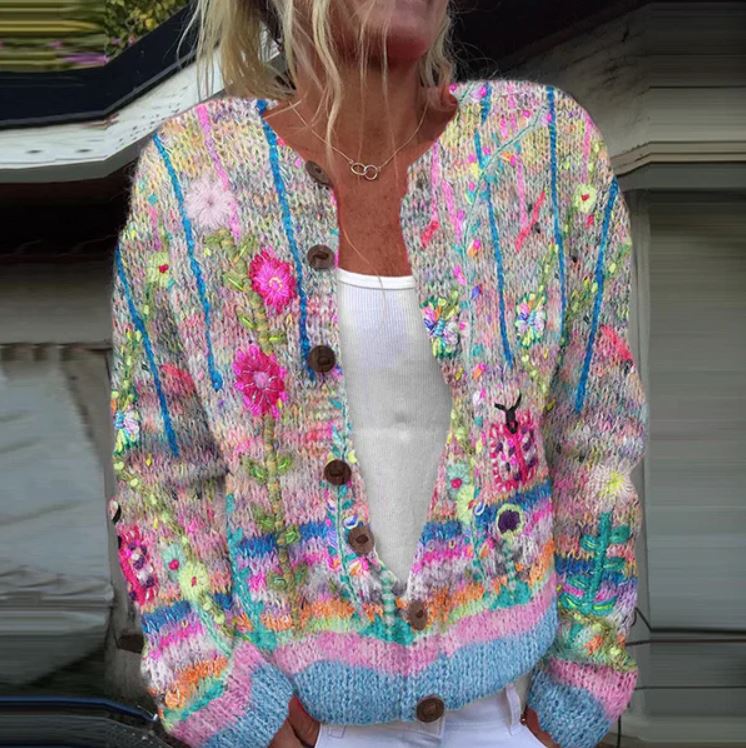 Eleganter Cardigan mit floralem Muster Damen Gracia – Bild 2