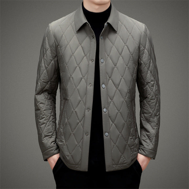 Herrenjacke aus Nanosilk Massimo Hellgrau – Weiss Modehaus
