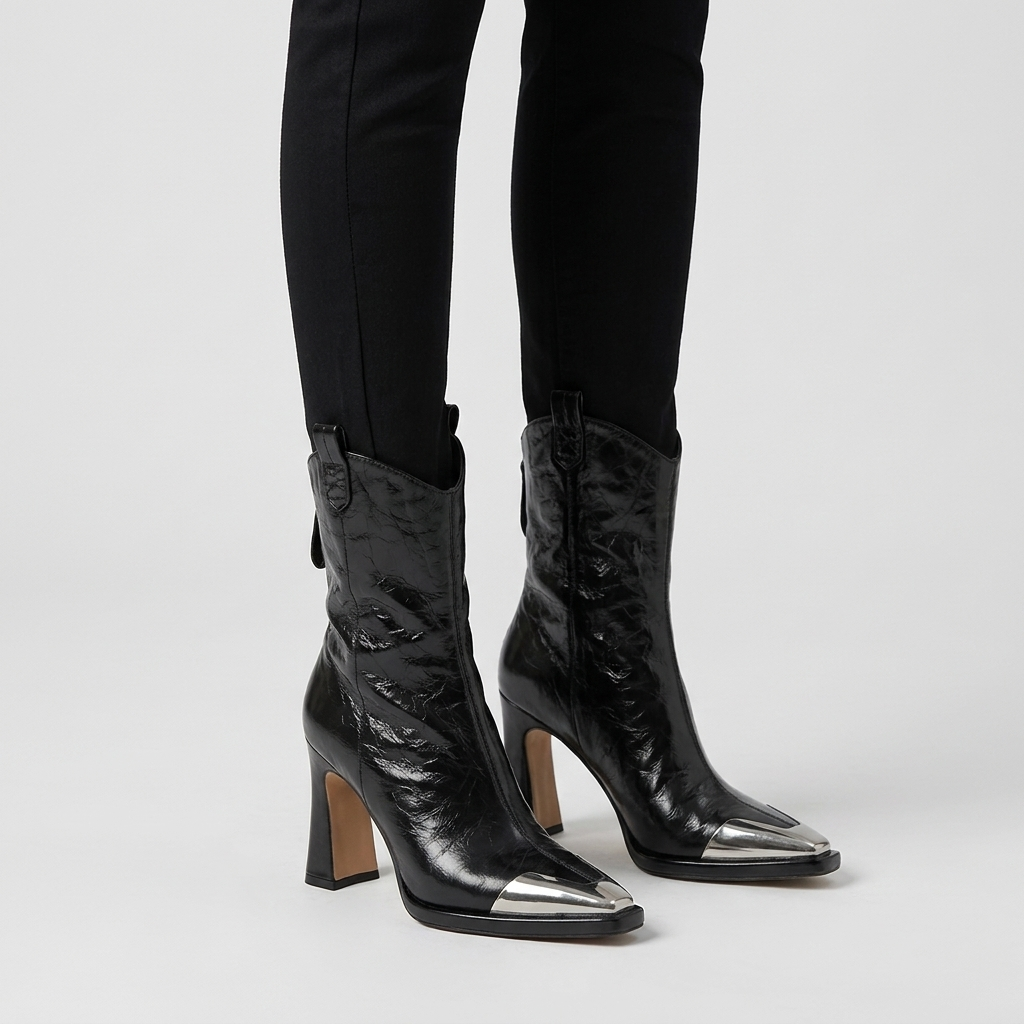 Viviana | Leder Stiefeletten mit Blockabsatz