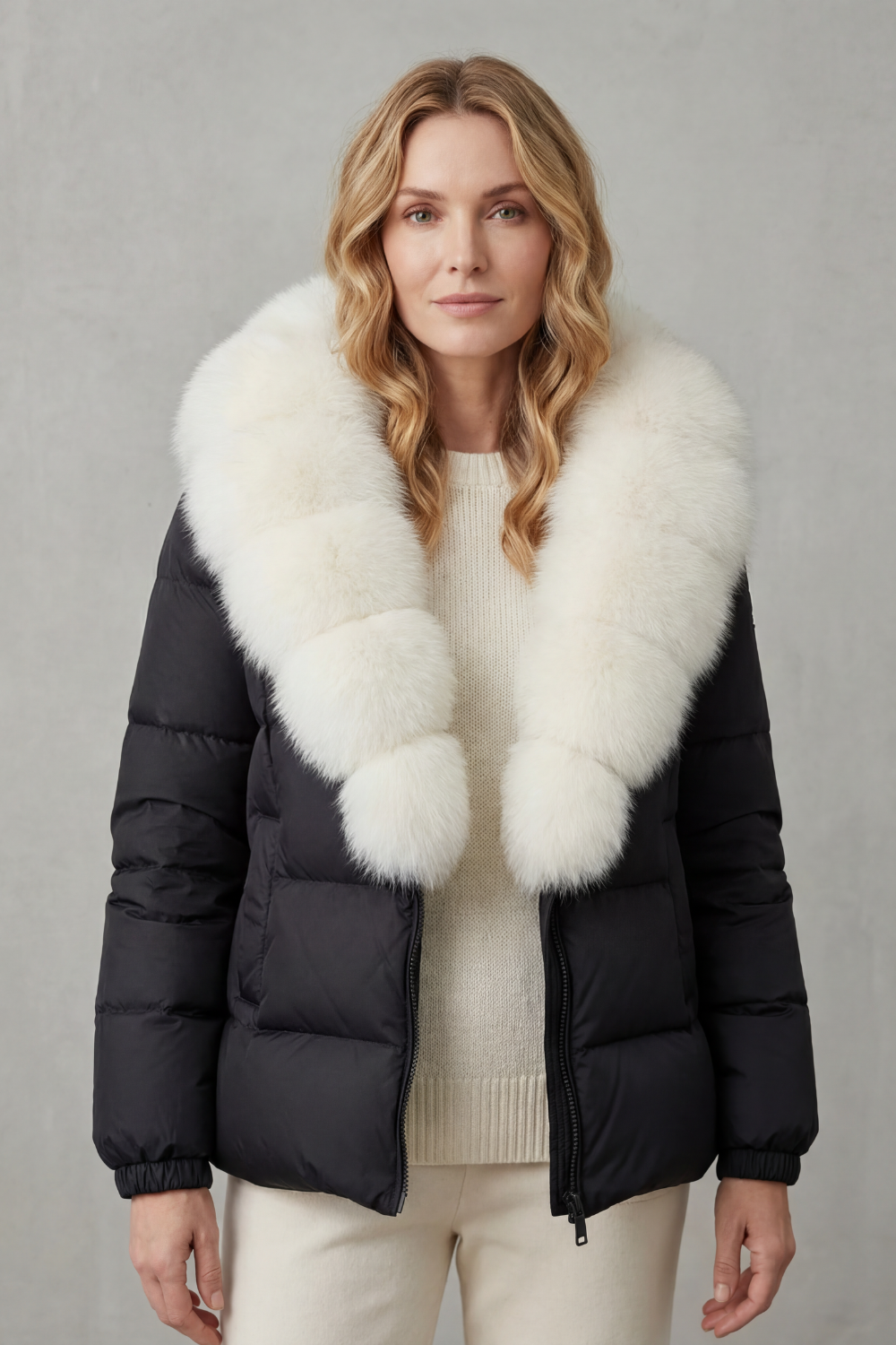 Daunenjacke mit großem Kragen aus Kunstpelz Damen Delia – Bild 12