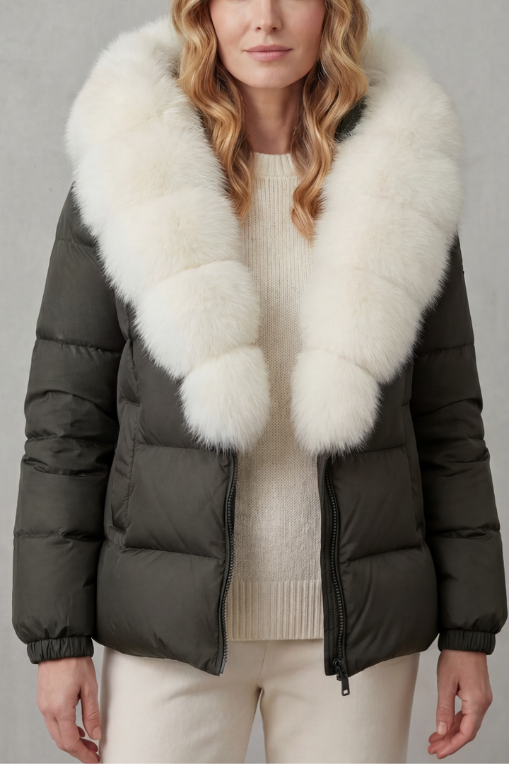 Daunenjacke mit großem Kragen aus Kunstpelz Damen Delia – Bild 6