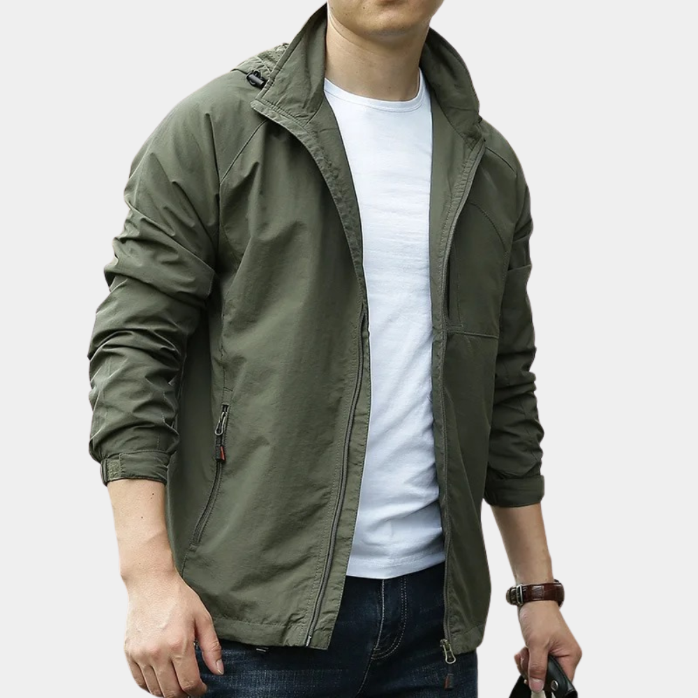 Herren Wasserabweisende Jacke Fabrizio Oliv – Weiss Modehaus