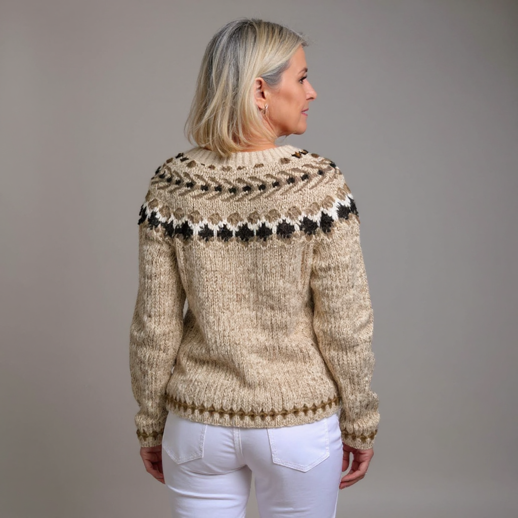 Isländische Strickjacke in Roh und Schwarz Damen Isaura – Bild 2