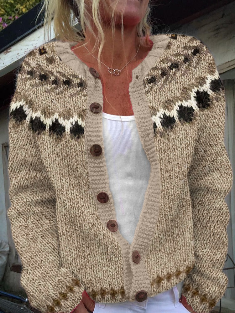 Isländische Strickjacke in Roh und Schwarz Damen Isaura – Bild 3