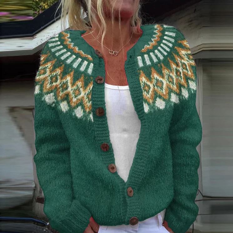 Strickjacke mit buntem Einsatz Damen Itziar – Bild 3