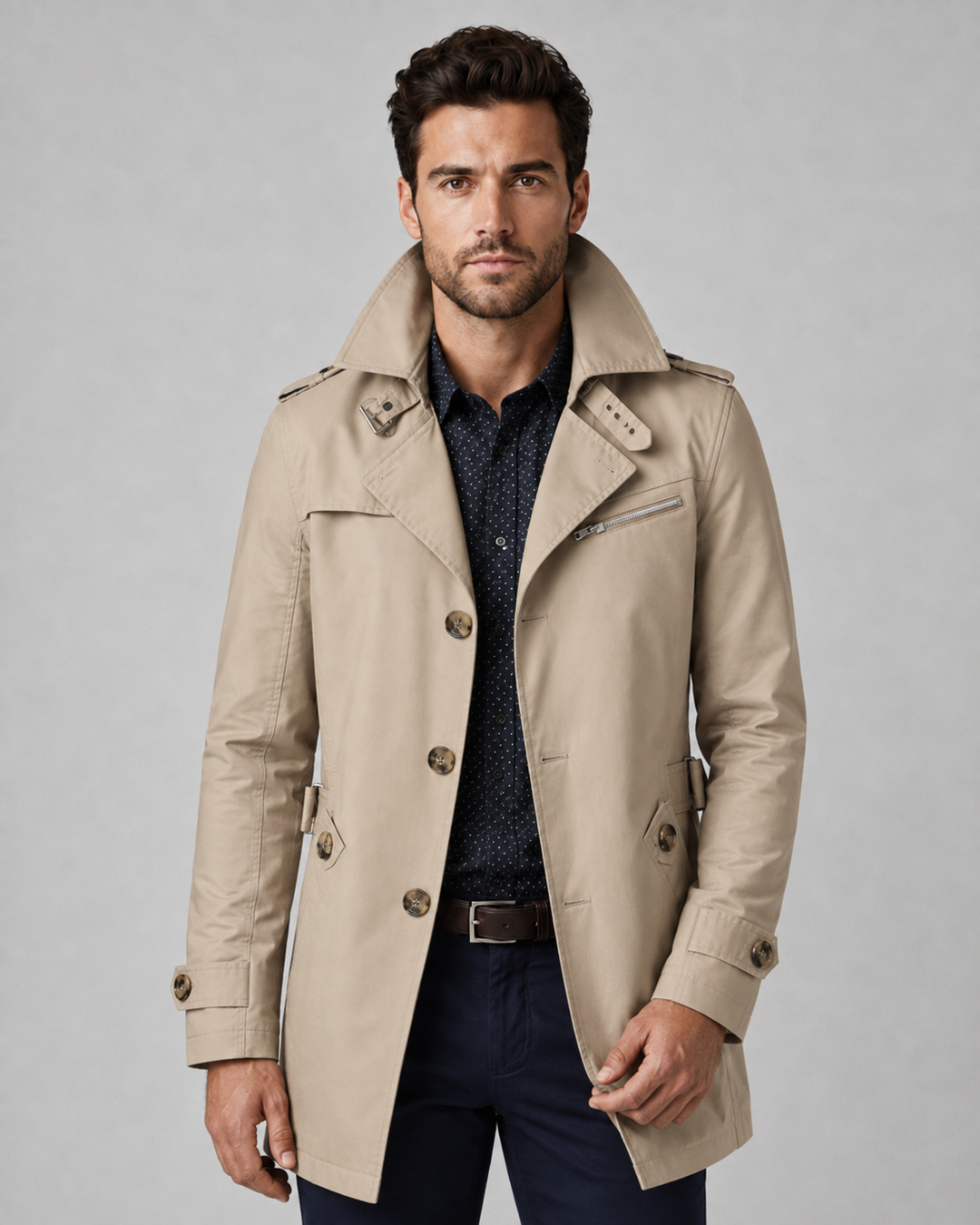 Trench Herren mit Knöpfen Dario – Bild 2