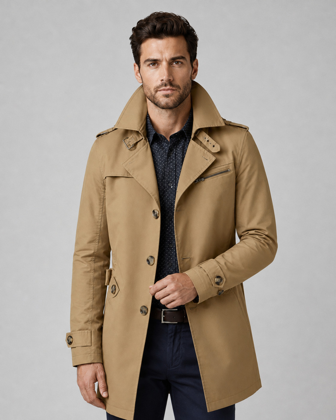 Trench Herren mit Knöpfen Dario – Bild 3