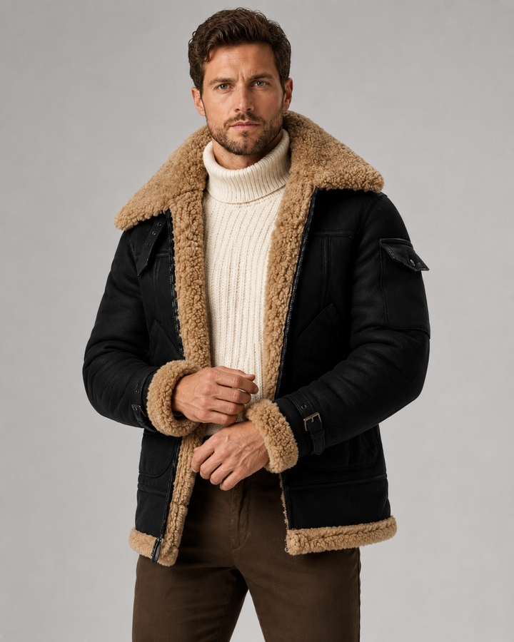 Herren Fliegerjacke Lederoptik Camillo – Bild 2