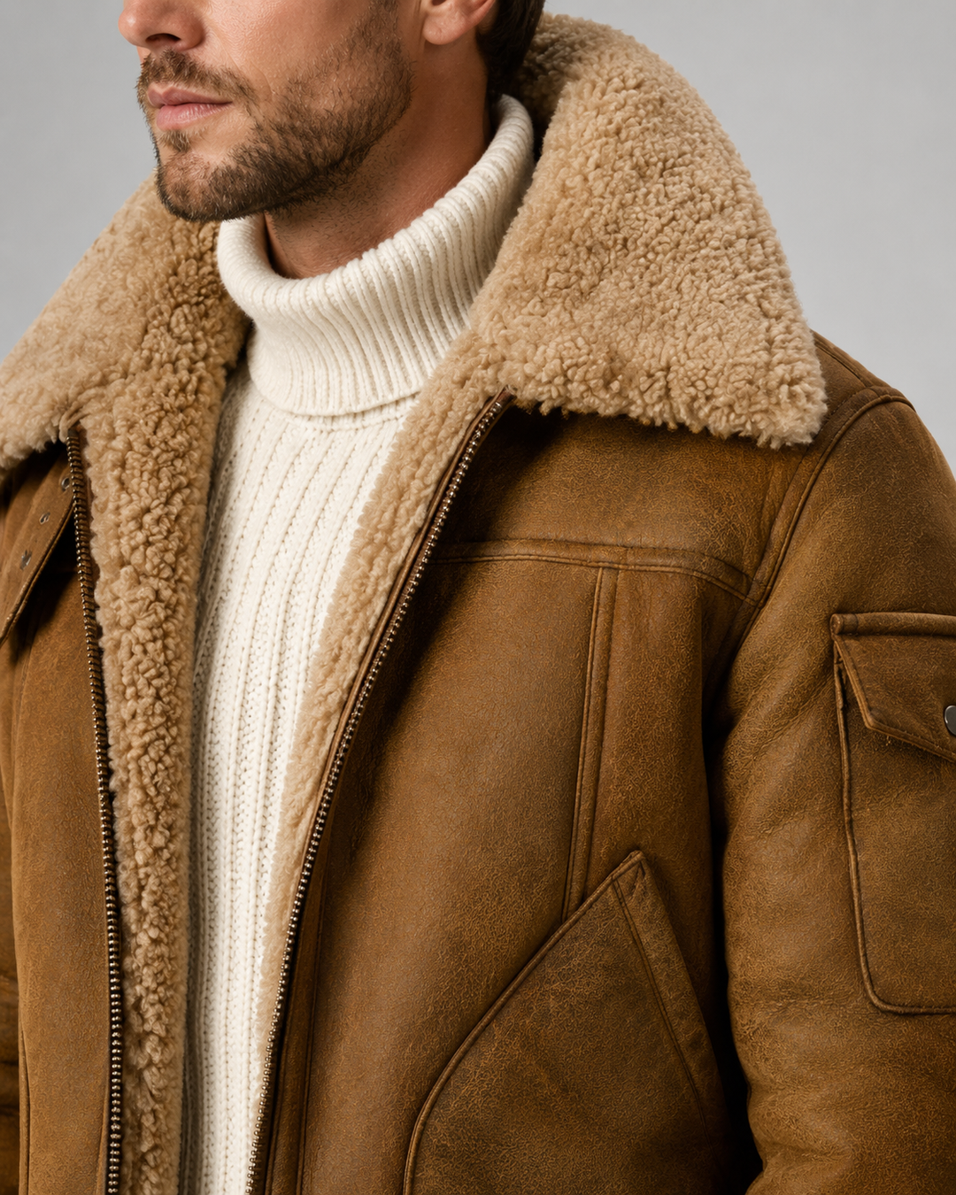 Herren Fliegerjacke Lederoptik Camillo – Bild 5