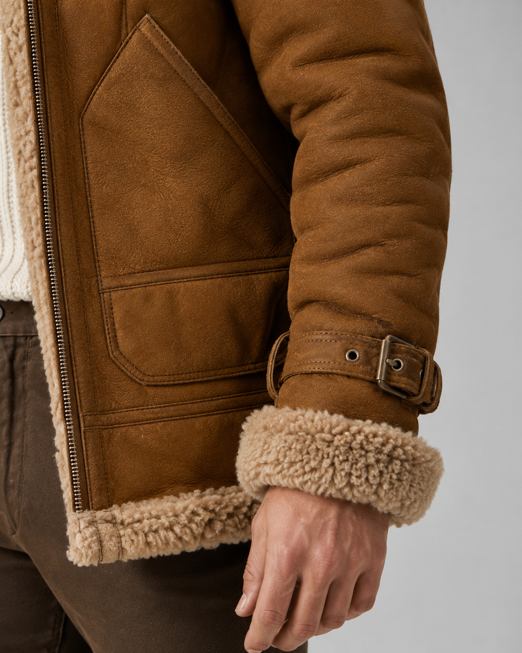 Herren Fliegerjacke Lederoptik Camillo – Bild 6