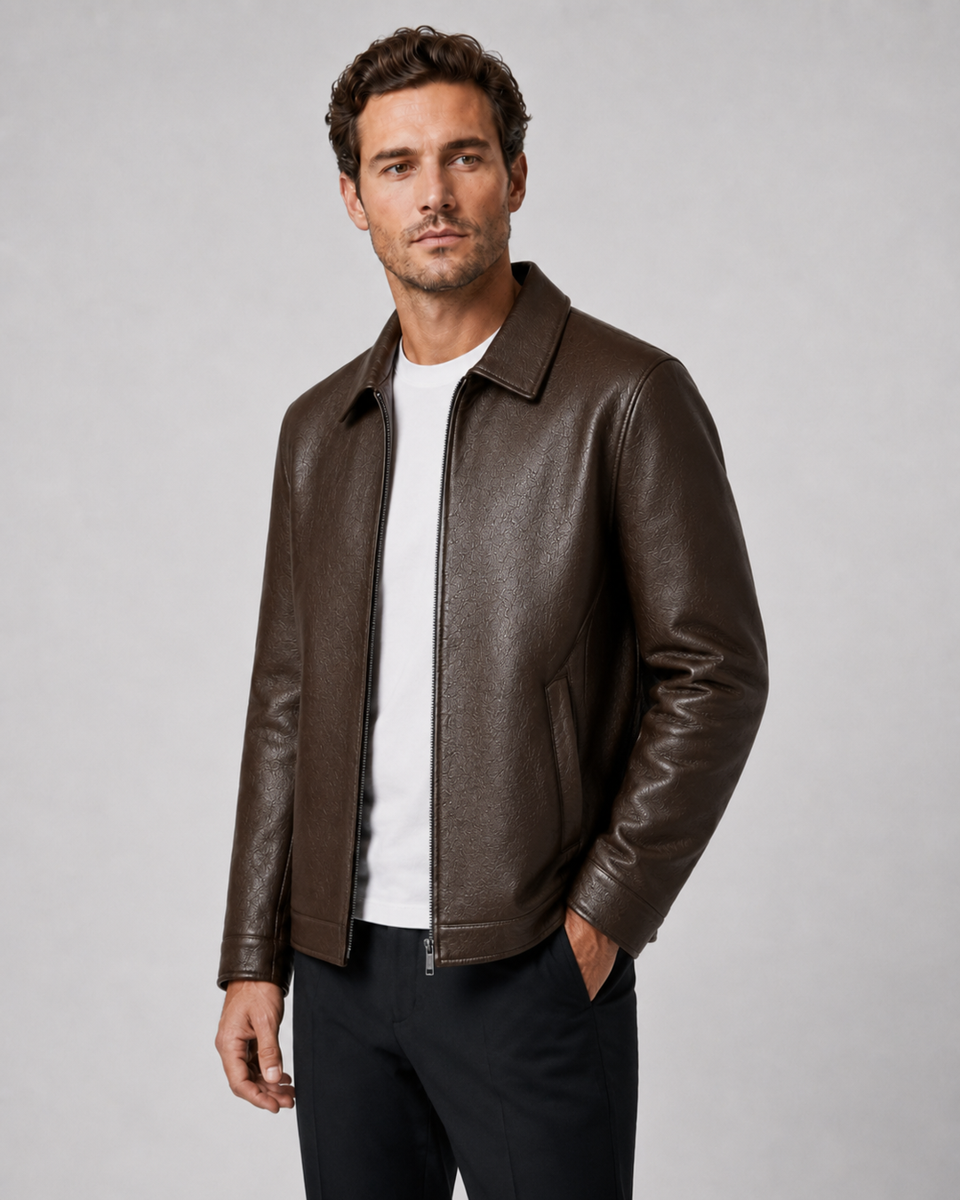 Herrenjacke Lederoptik mit Kragen Augusto – Bild 4