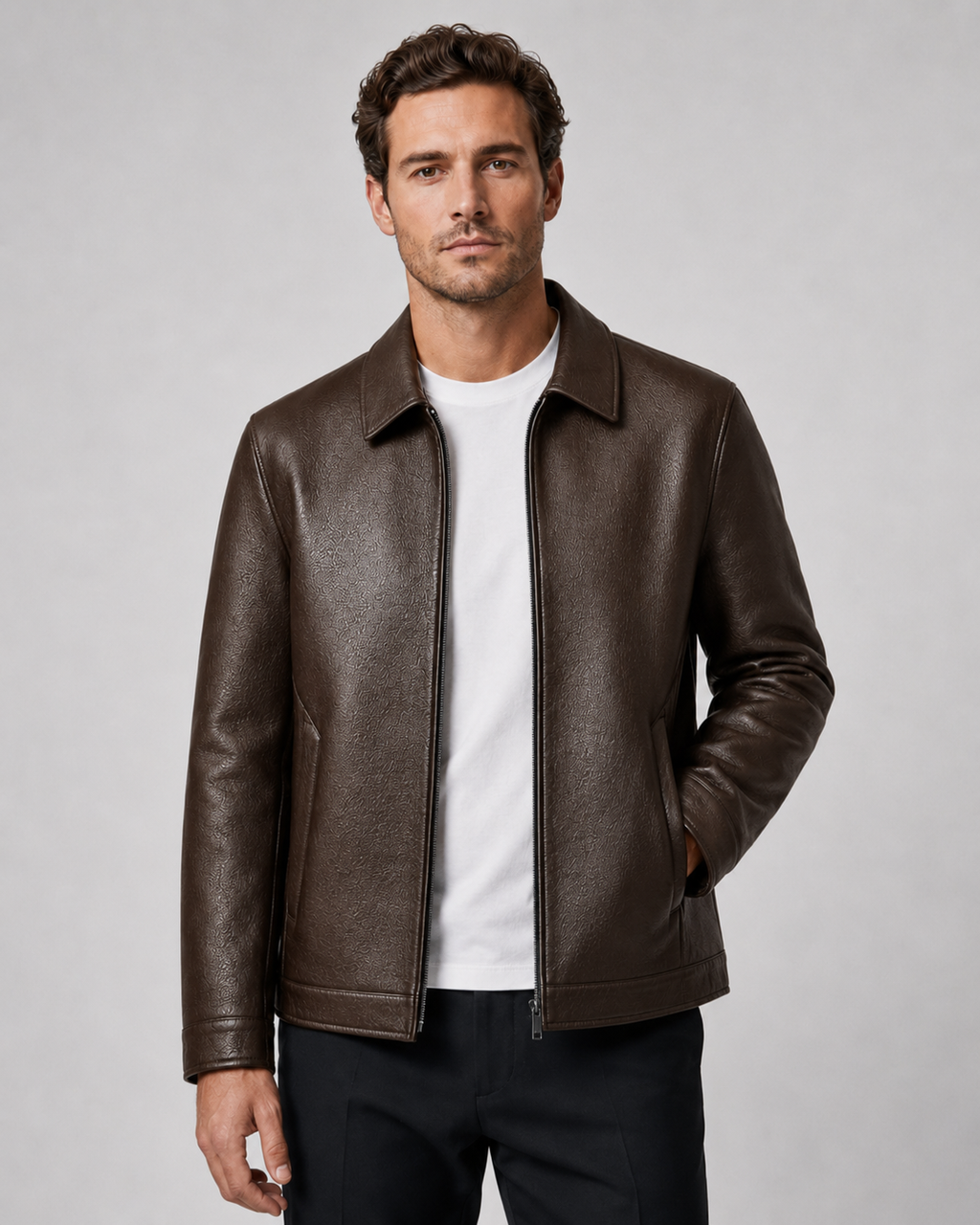 Herrenjacke Lederoptik mit Kragen Augusto – Bild 7