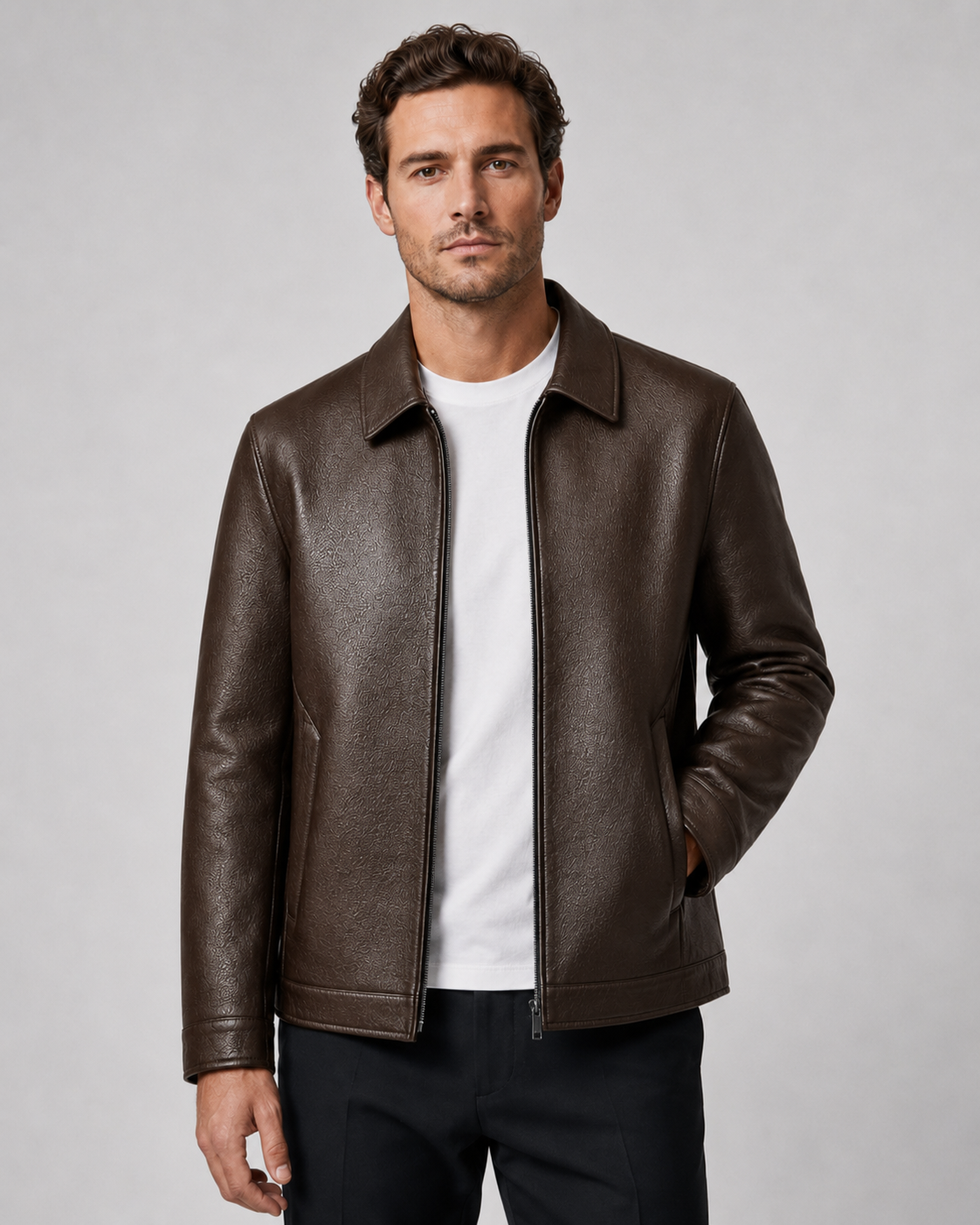 Herrenjacke Lederoptik mit Kragen Augusto – Bild 7