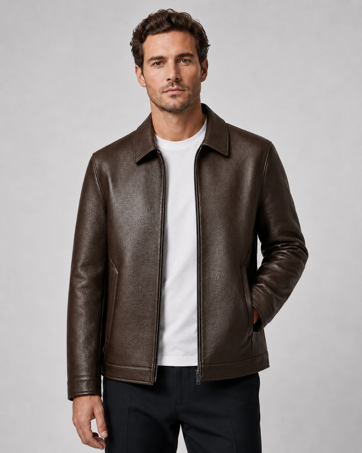 Herrenjacke Lederoptik mit Kragen Augusto – Bild 7