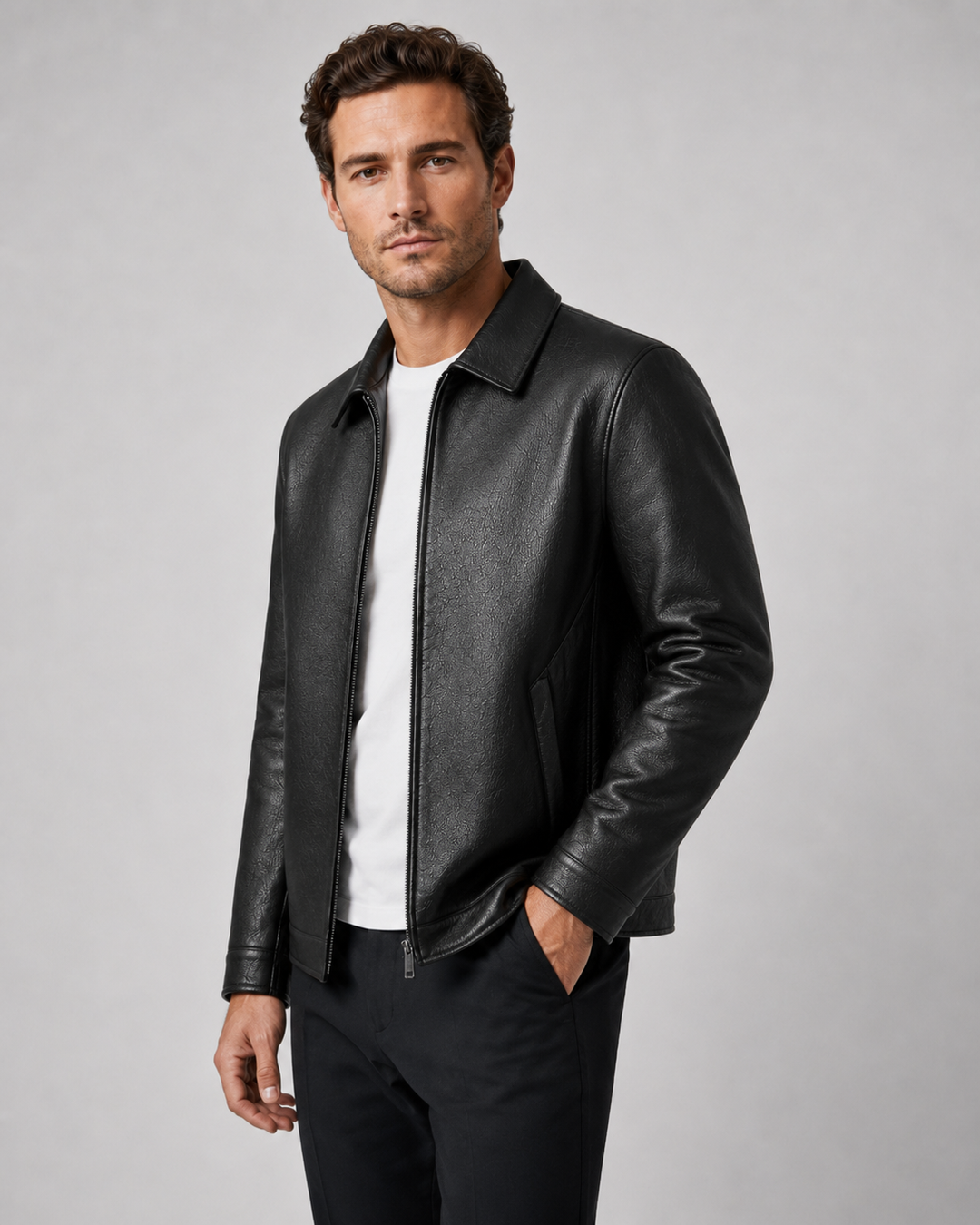 Herrenjacke Lederoptik mit Kragen Augusto – Bild 9