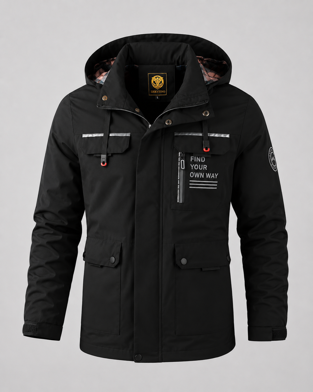 Herren Utility Parka mit Kapuze Daniele Schwarz – Weiss Modehaus