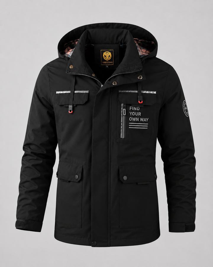 Herren Utility Parka mit Kapuze Daniele Schwarz – Weiss Modehaus