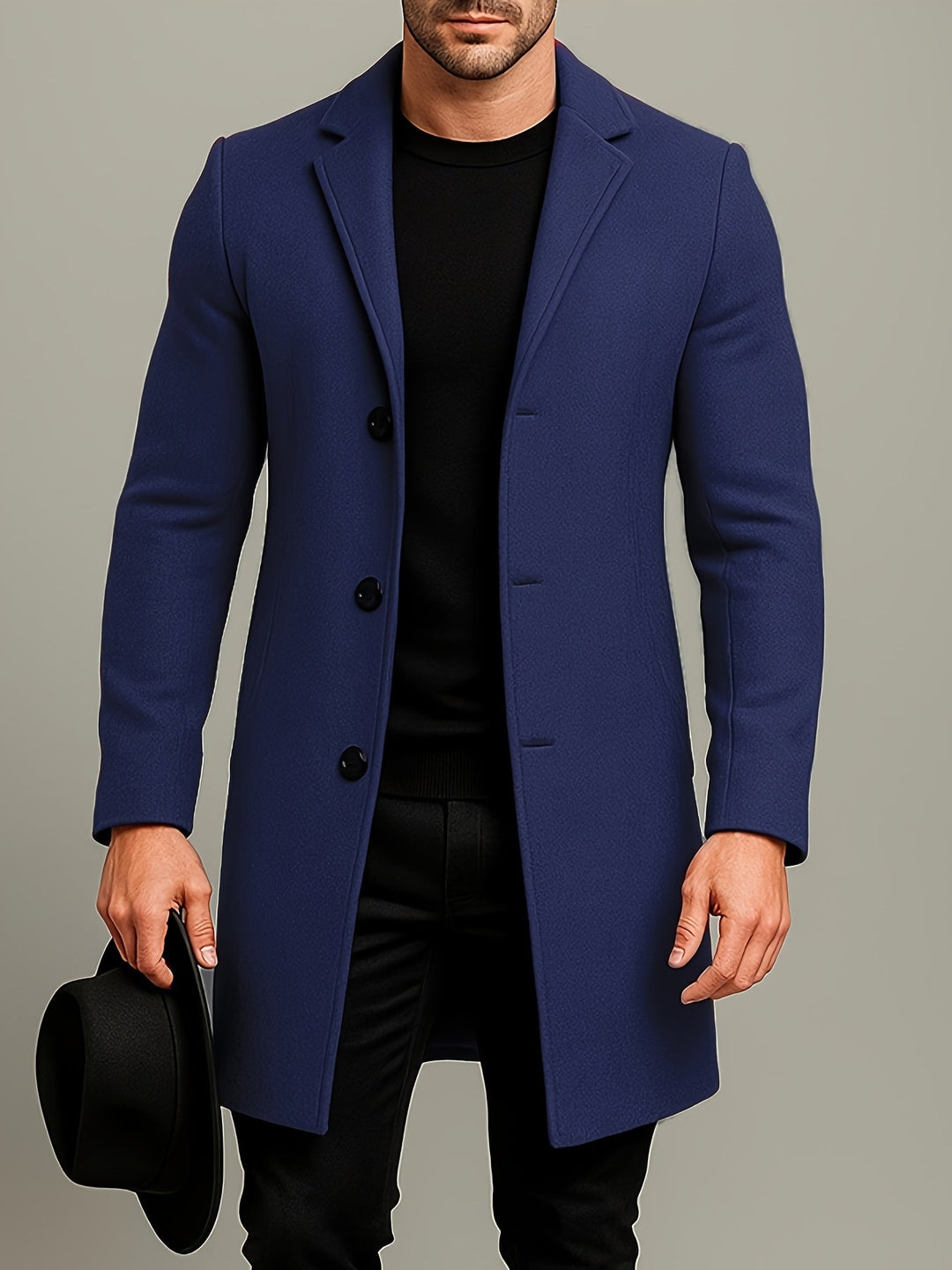 Winter Trenchcoat für Herren einreihig Federico Dunkelgrau – Weiss Modehaus