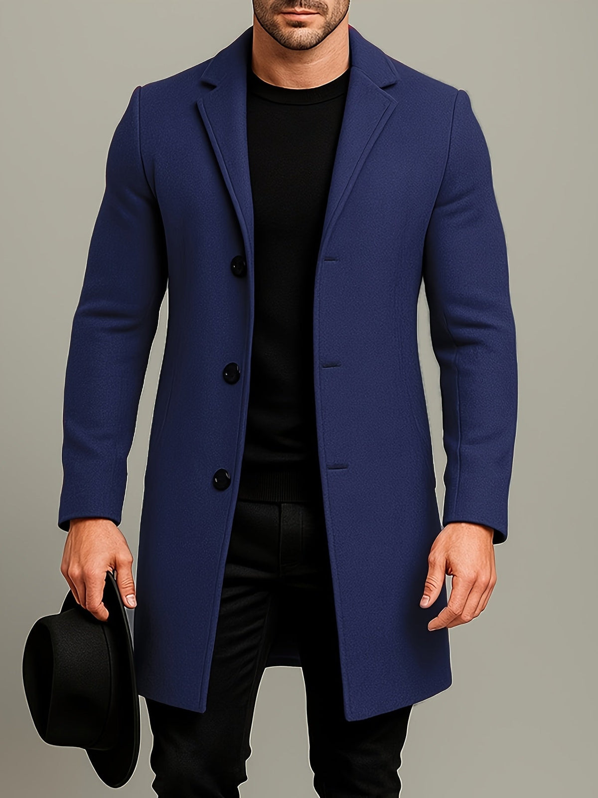 Winter Trenchcoat für Herren einreihig Federico Dunkelgrau – Weiss Modehaus