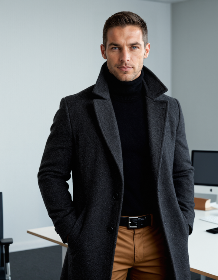 Langer Herrenmantel mit Taschen Flavio – Bild 10