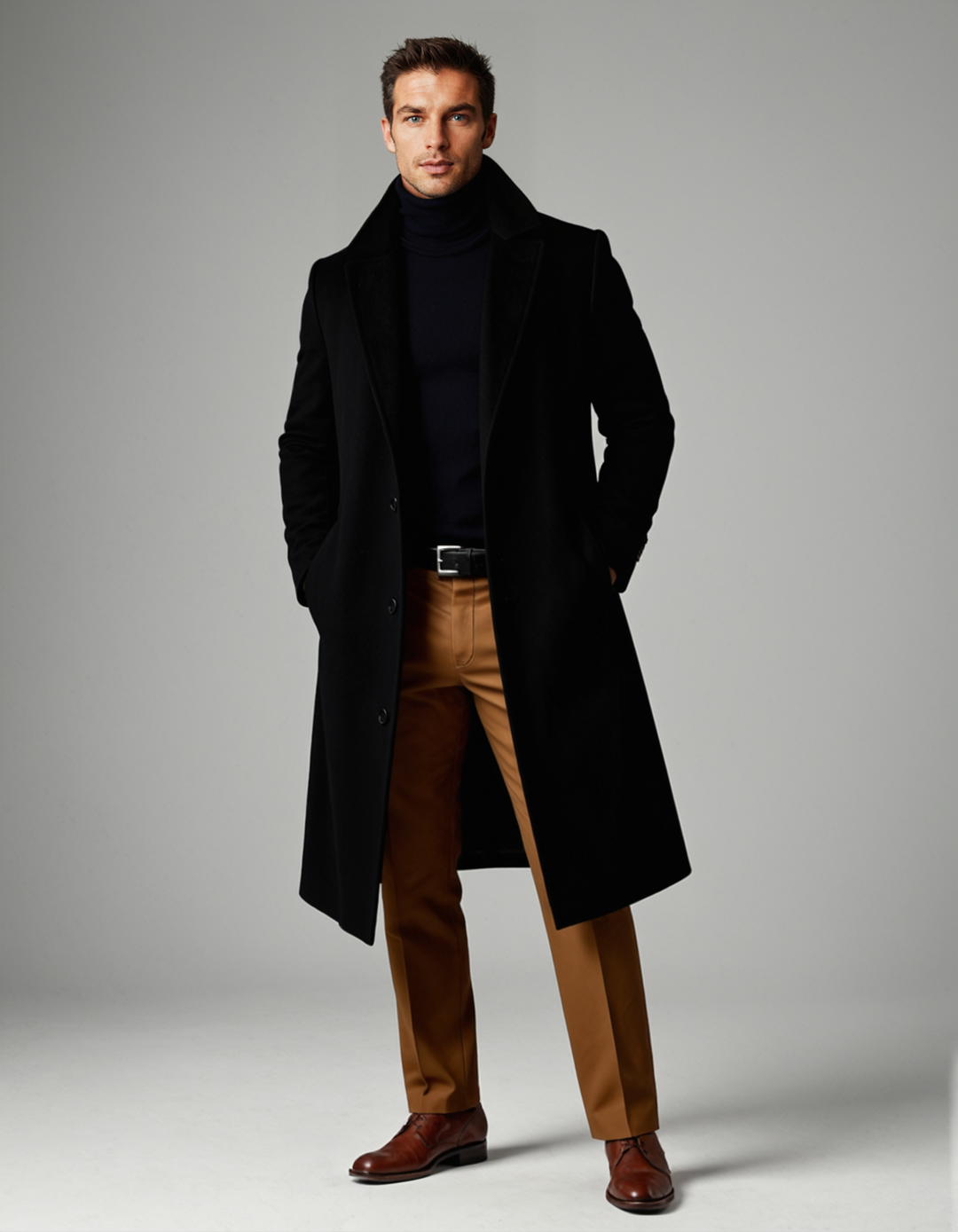 Langer Herrenmantel mit Taschen Flavio – Bild 7
