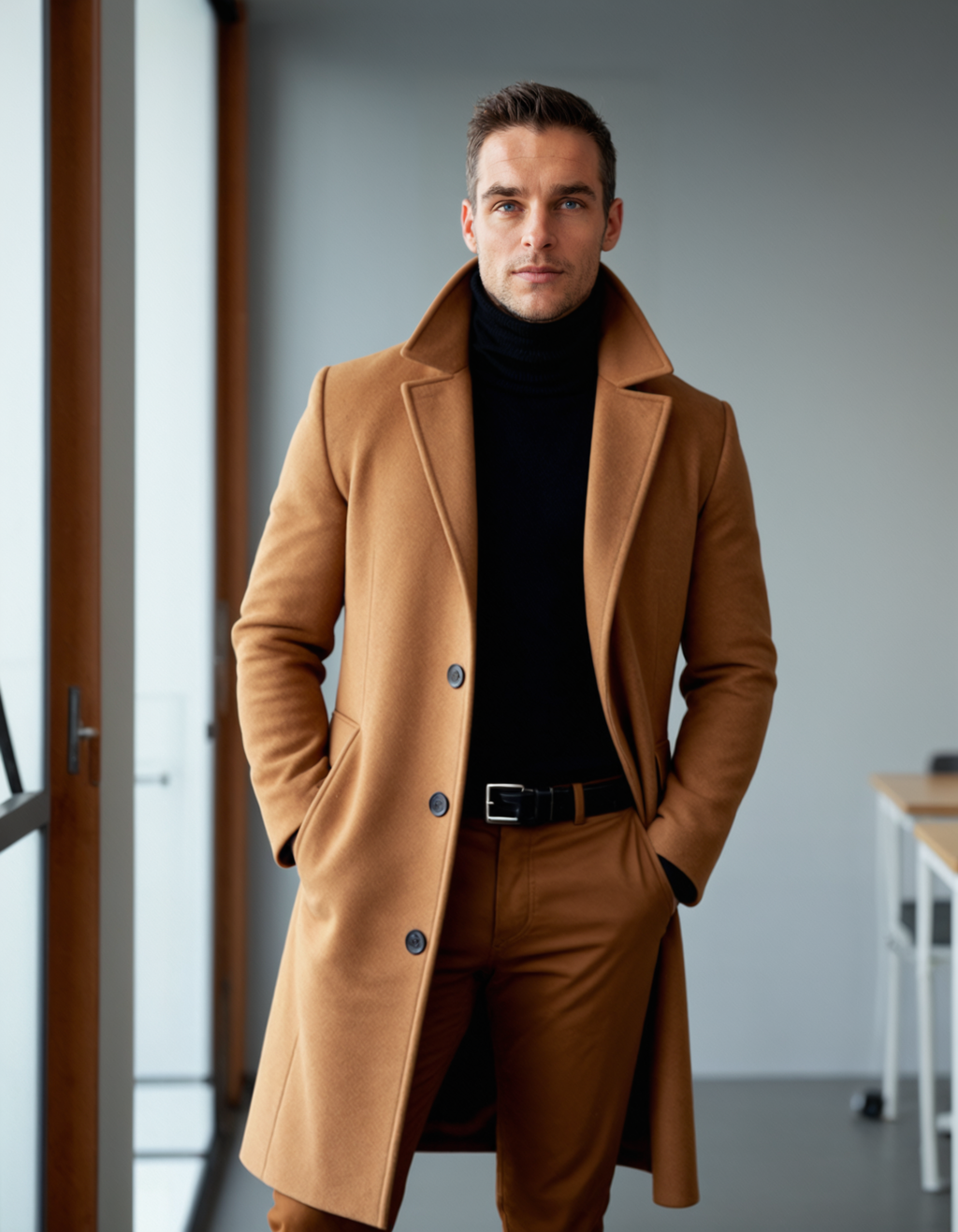 Langer Herrenmantel mit Taschen Flavio – Bild 9
