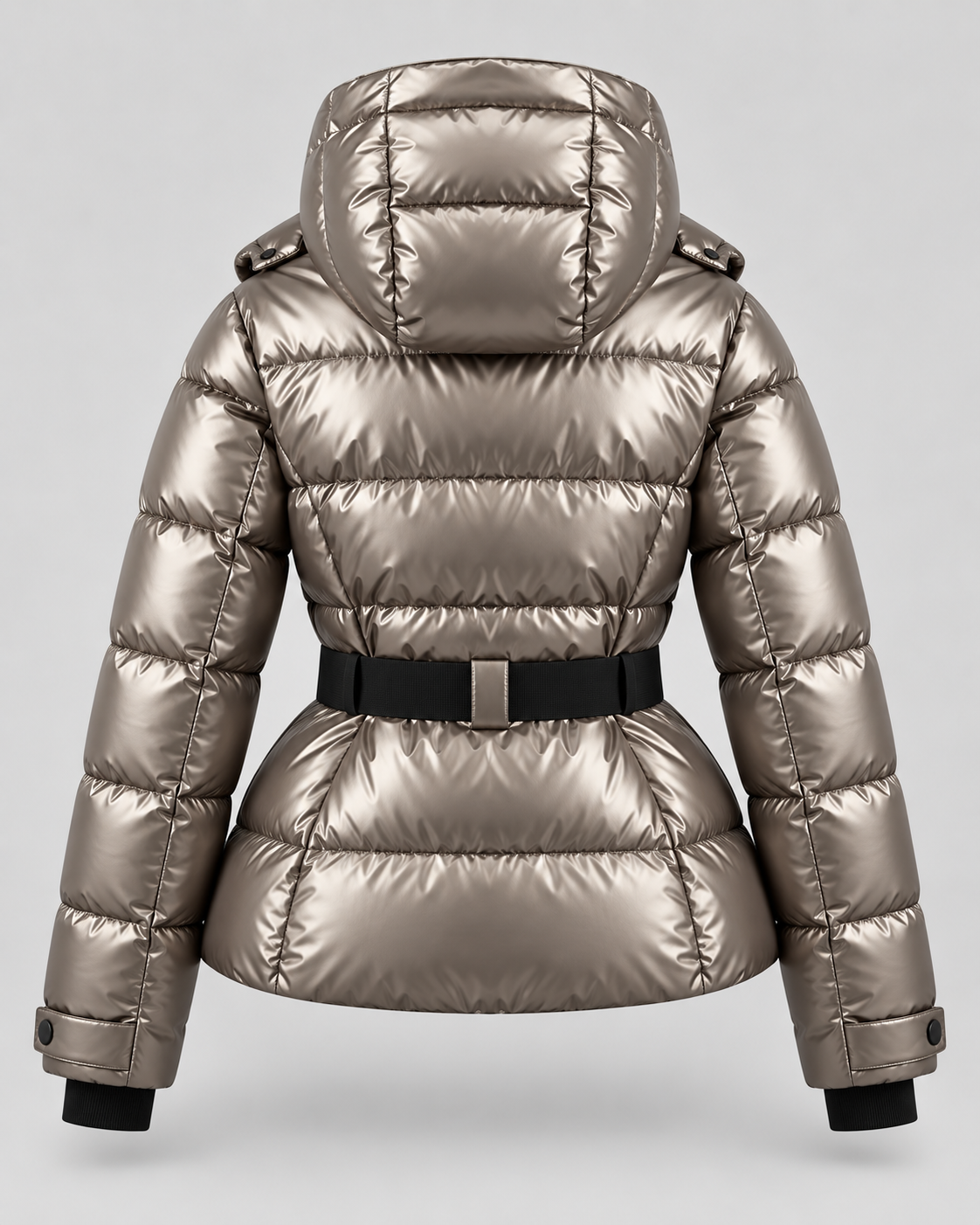 Daunenjacke mit Gürtel und abnehmbarem Kapuzen Damen Rita – Bild 13