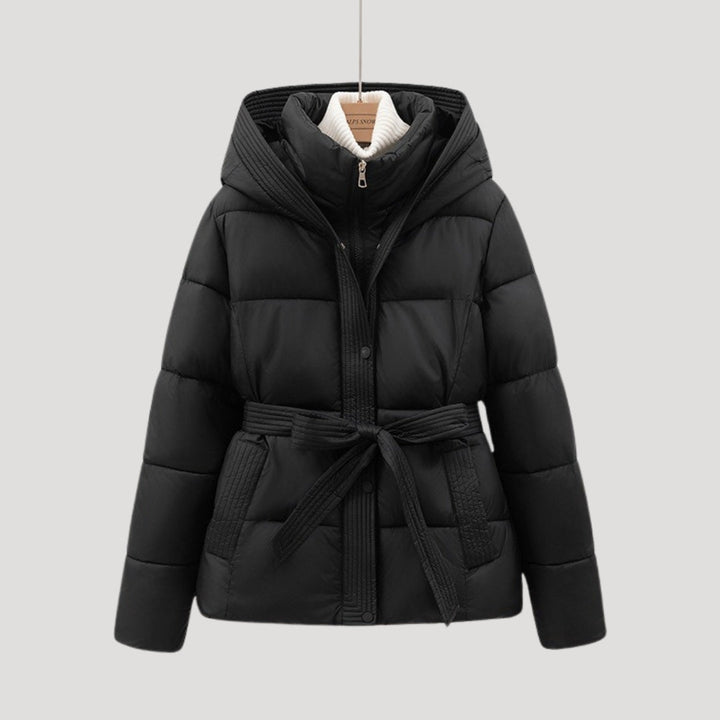 Daunenjacke mit Kapuze und Gürtel Damen Bianca – Bild 2