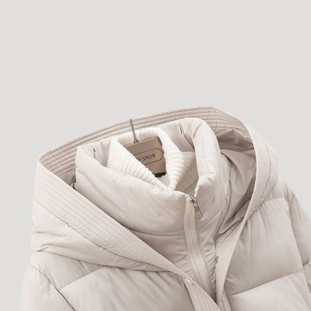 Daunenjacke mit Kapuze und Gürtel Damen Bianca – Bild 6