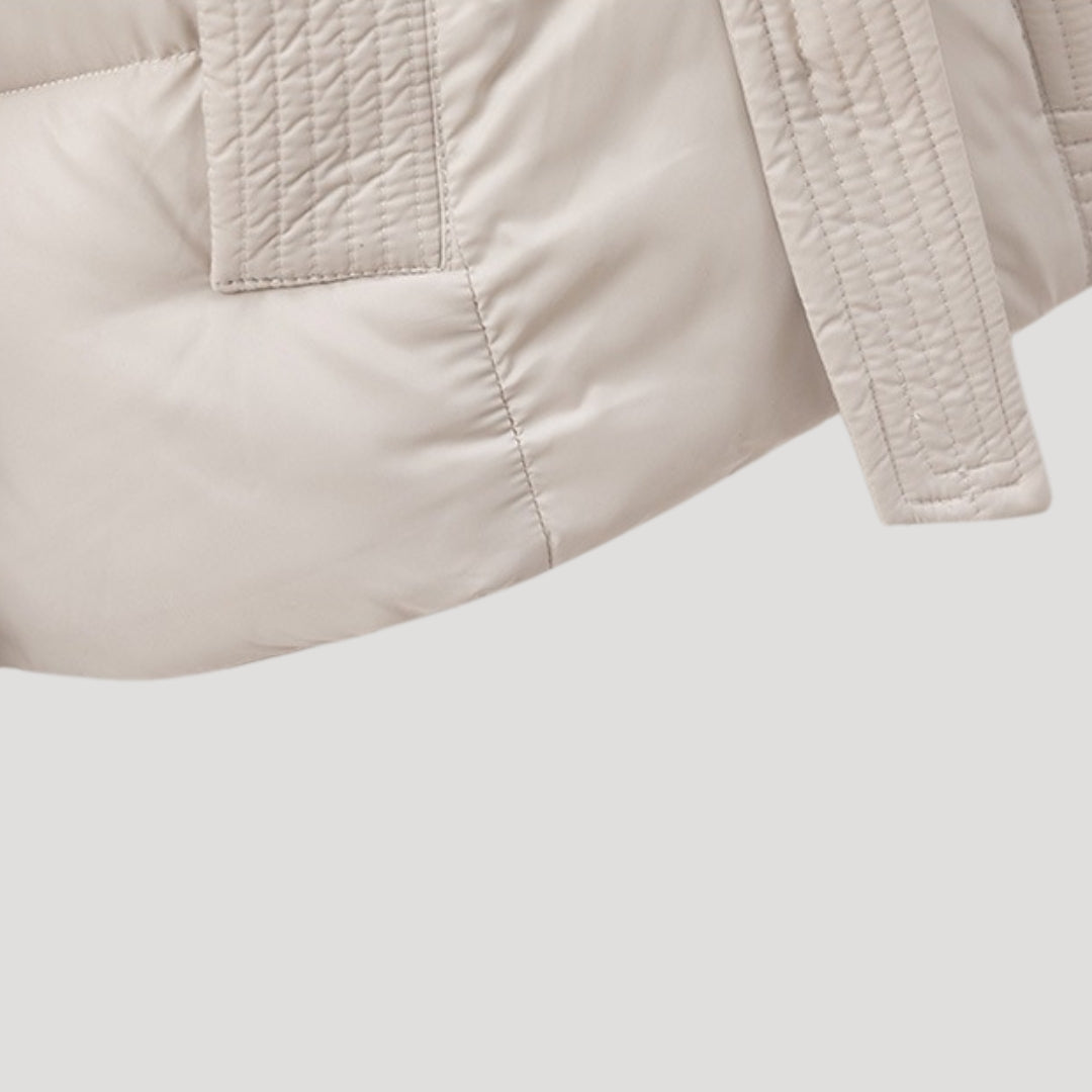 Daunenjacke mit Kapuze und Gürtel Damen Bianca – Bild 7