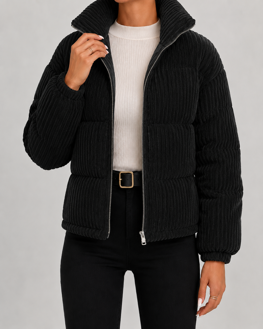Steppjacke aus Cord Damen Agata – Bild 5
