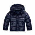 Glänzende Quadratische Daunenjacke Damen Giorgia Marineblau – Weiss Modehaus