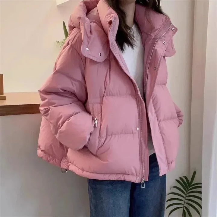 Quadratischer Daunenjacke mit hohem Kragen Damen Ilaria Rosa – Weiss Modehaus