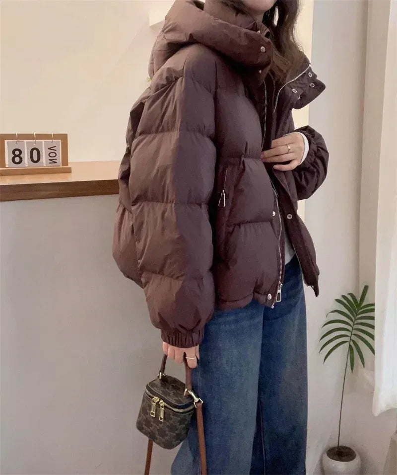 Quadratischer Daunenjacke mit hohem Kragen Damen Ilaria – Bild 11