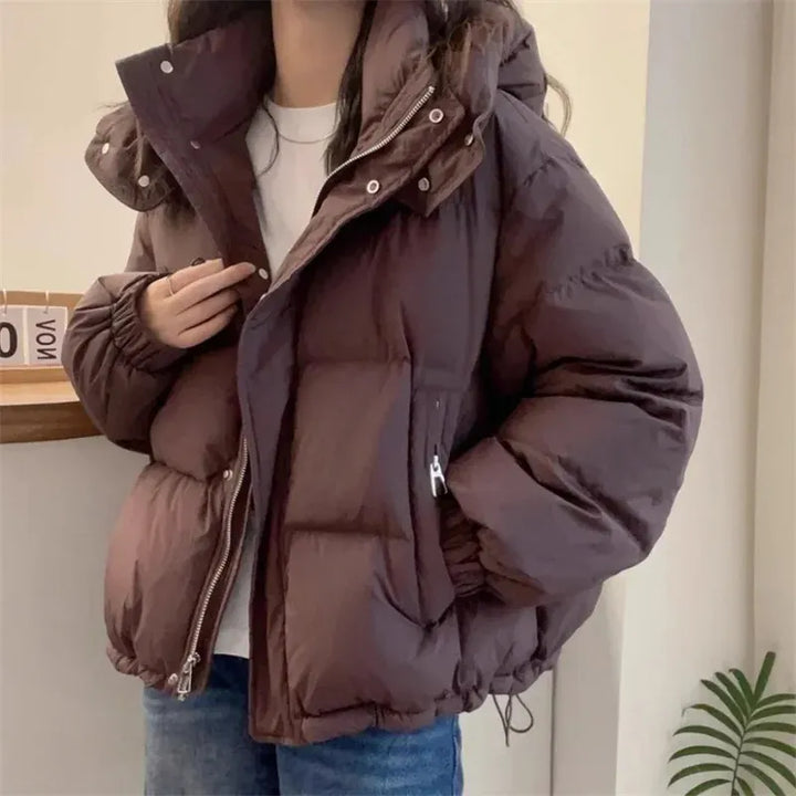 Quadratischer Daunenjacke mit hohem Kragen Damen Ilaria – Bild 2