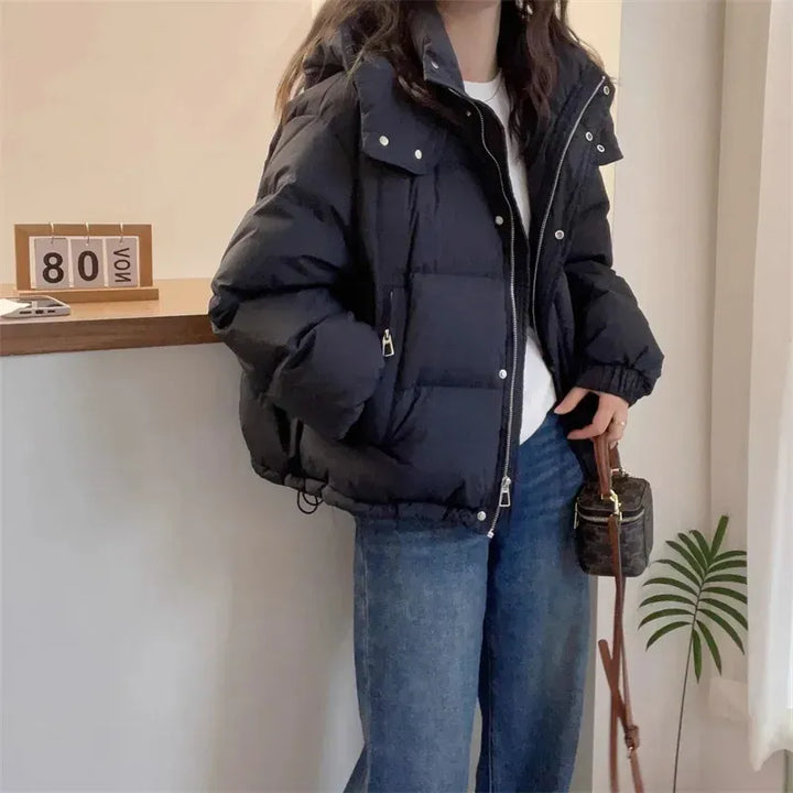 Quadratischer Daunenjacke mit hohem Kragen Damen Ilaria – Bild 3