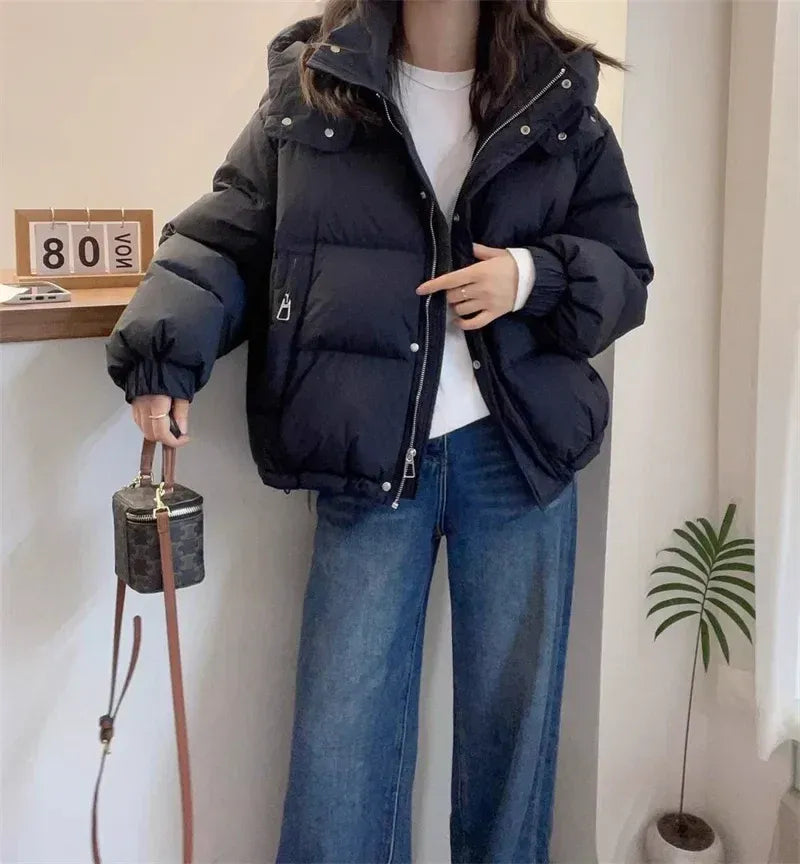 Quadratischer Daunenjacke mit hohem Kragen Damen Ilaria – Bild 7