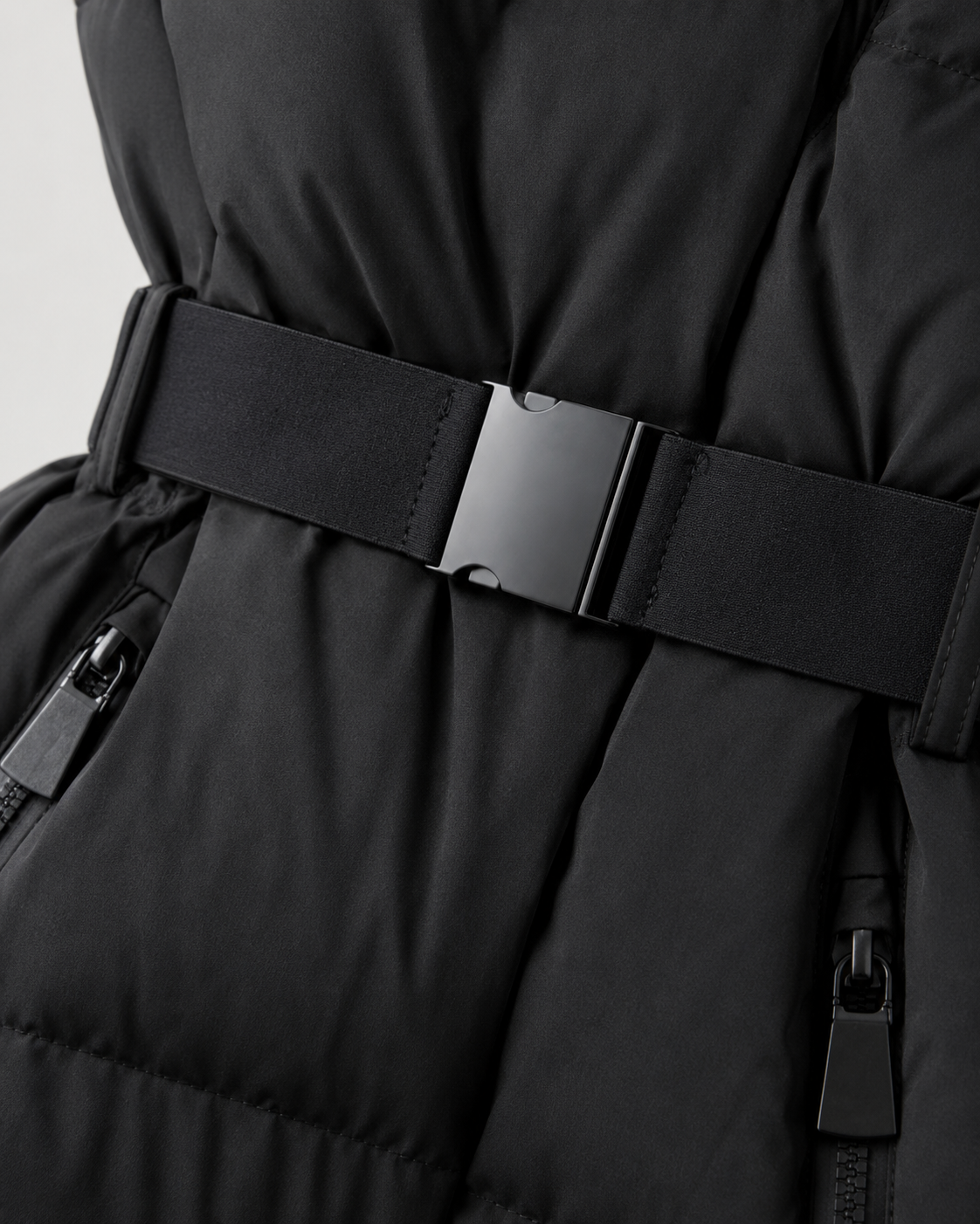 Daunenjacke mit Gürtel und abnehmbarem Kapuzen Damen Rita – Bild 5