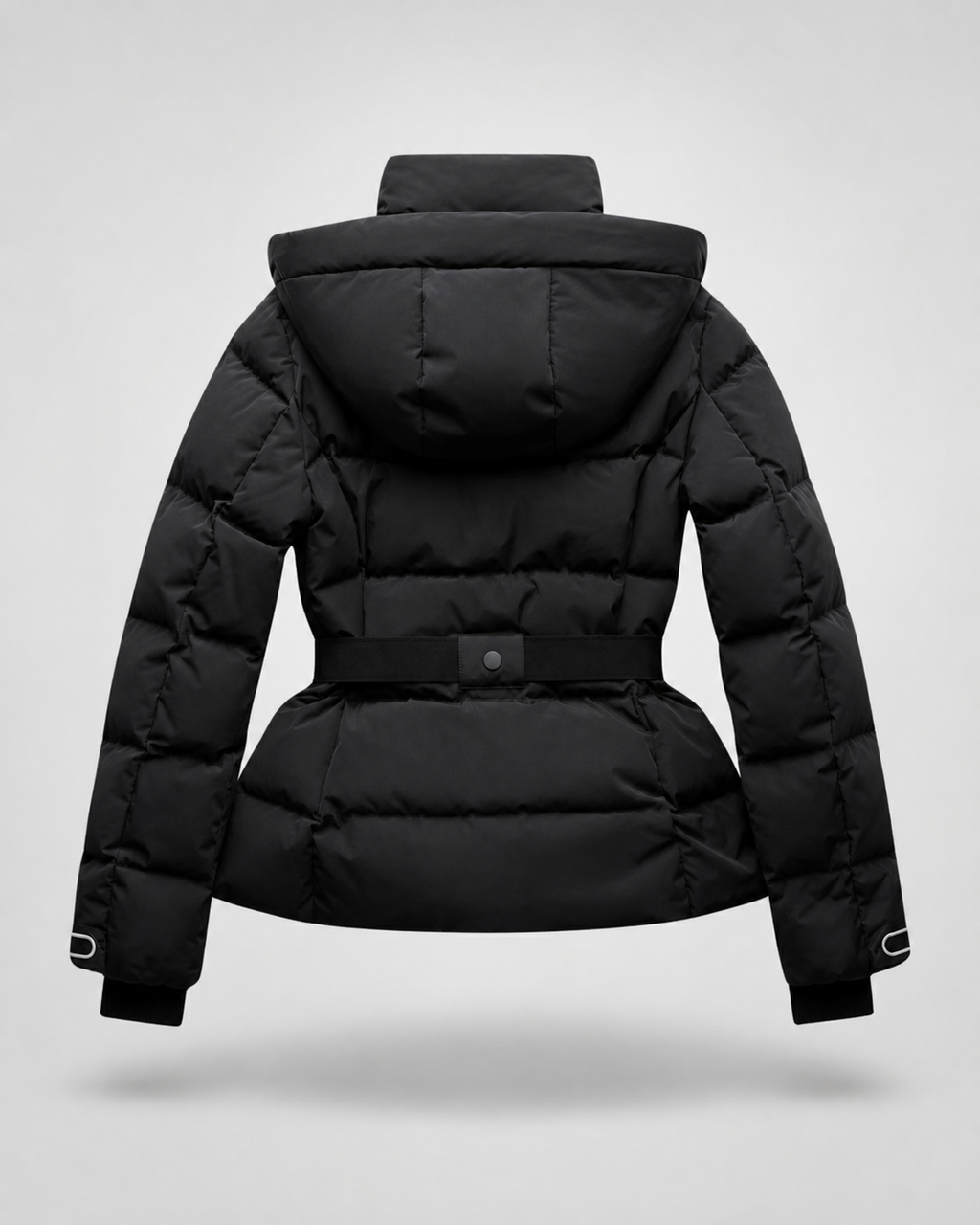 Daunenjacke mit Gürtel und abnehmbarem Kapuzen Damen Rita – Bild 9