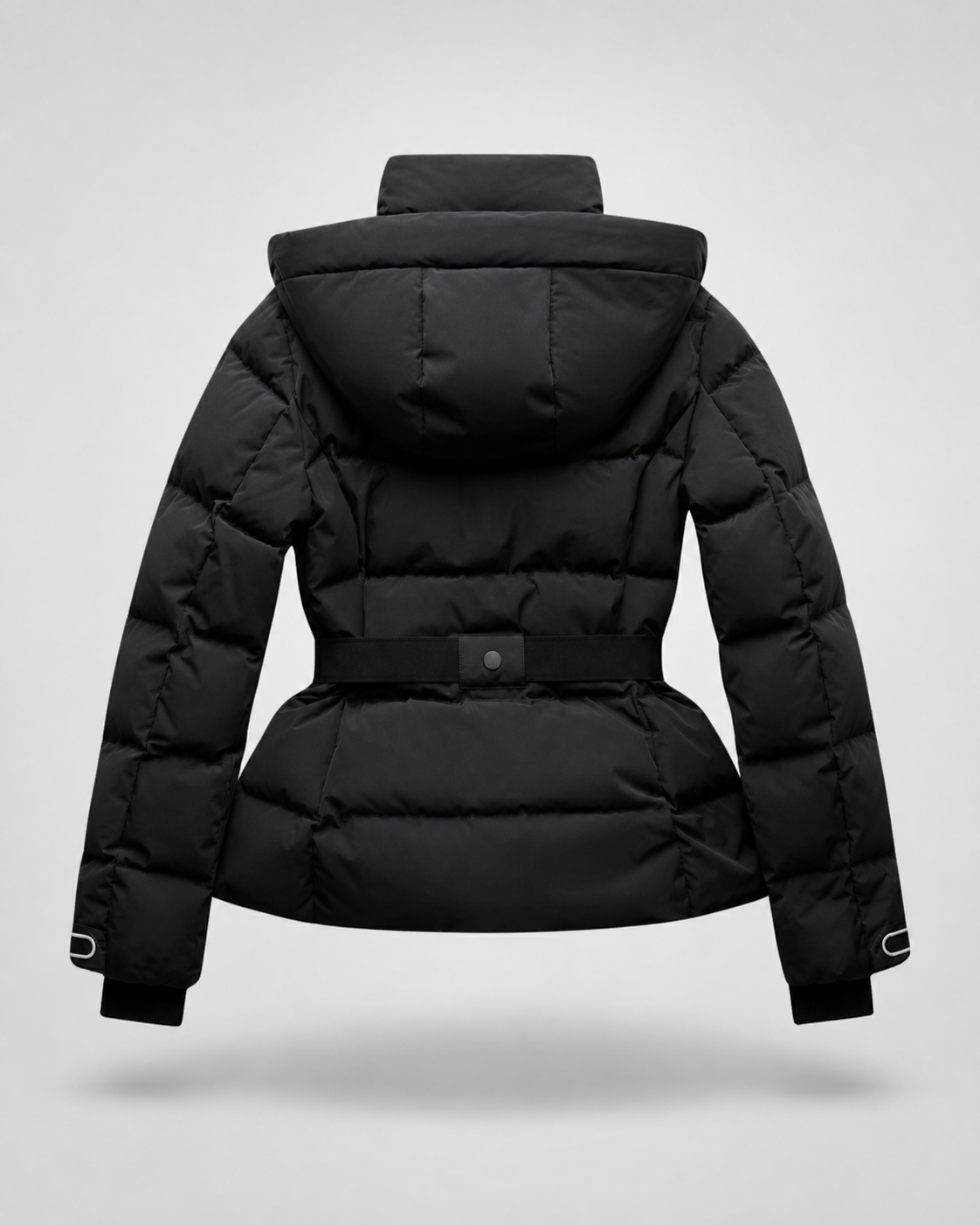 Daunenjacke mit Gürtel und abnehmbarem Kapuzen Damen Rita – Bild 9