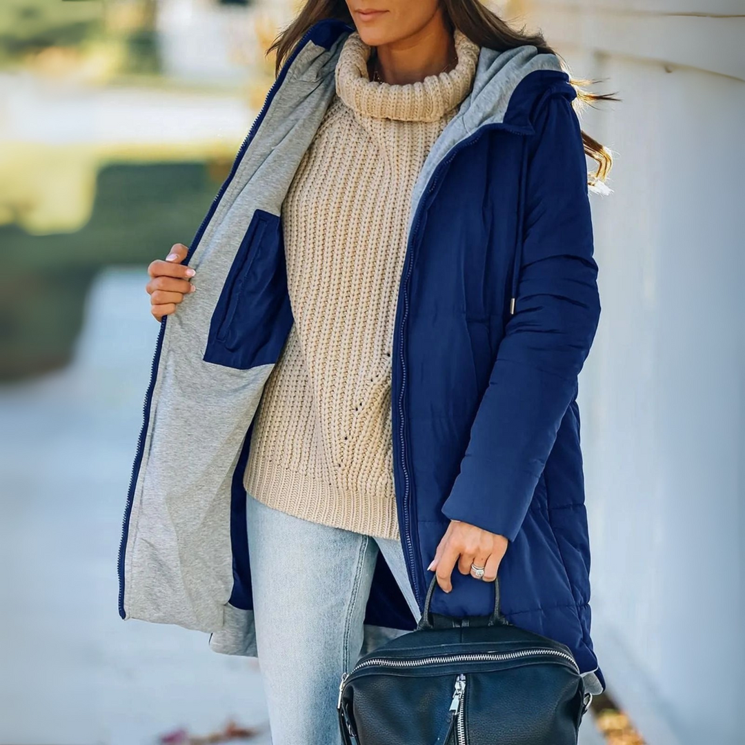 Daunenjacke mit Kordelzug und Kapuze Damen Gioia – Bild 5