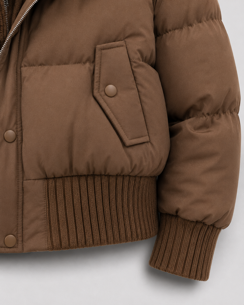 Kurze Daunenjacke mit Strickkragen Damen Sabrina – Bild 6