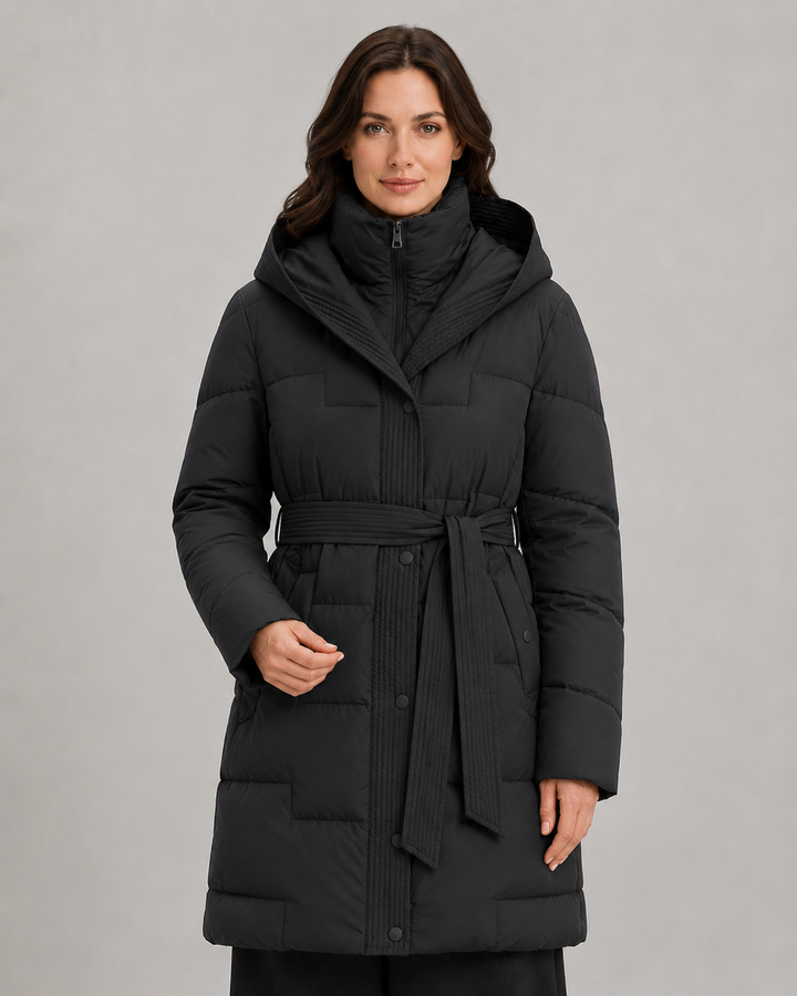 Langer, gepolsterter Parka mit Gürtel Damen Annalisa – Bild 3