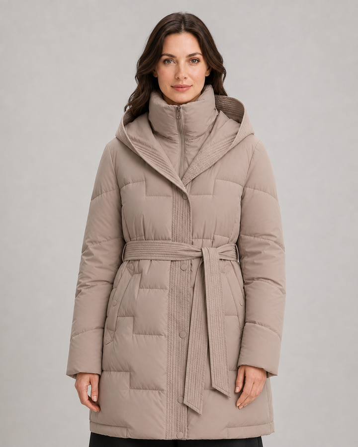 Langer, gepolsterter Parka mit Gürtel Damen Annalisa – Bild 4