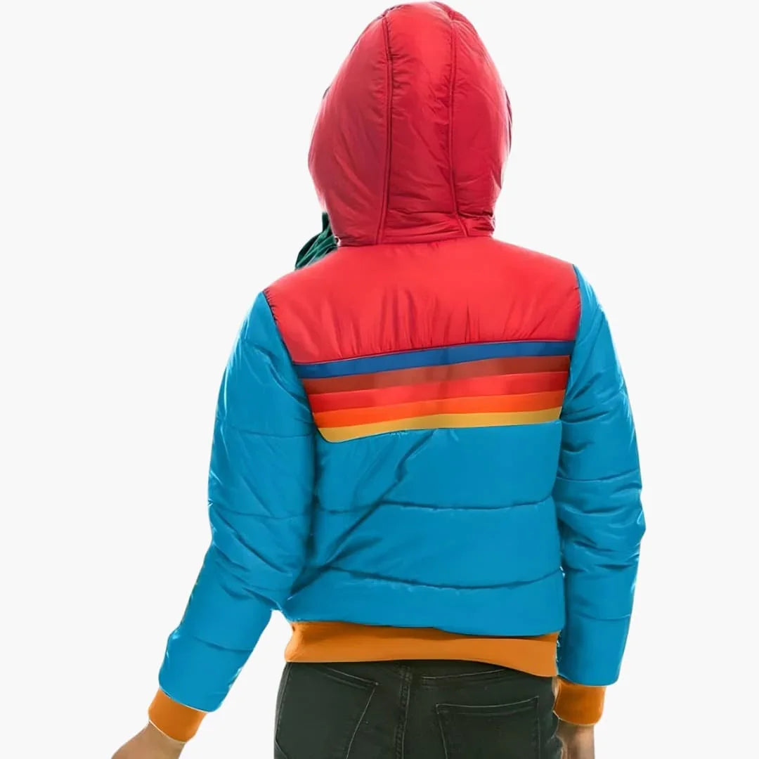 Regenbogen Streifen Daunenjacke Damen Gabriella – Bild 4
