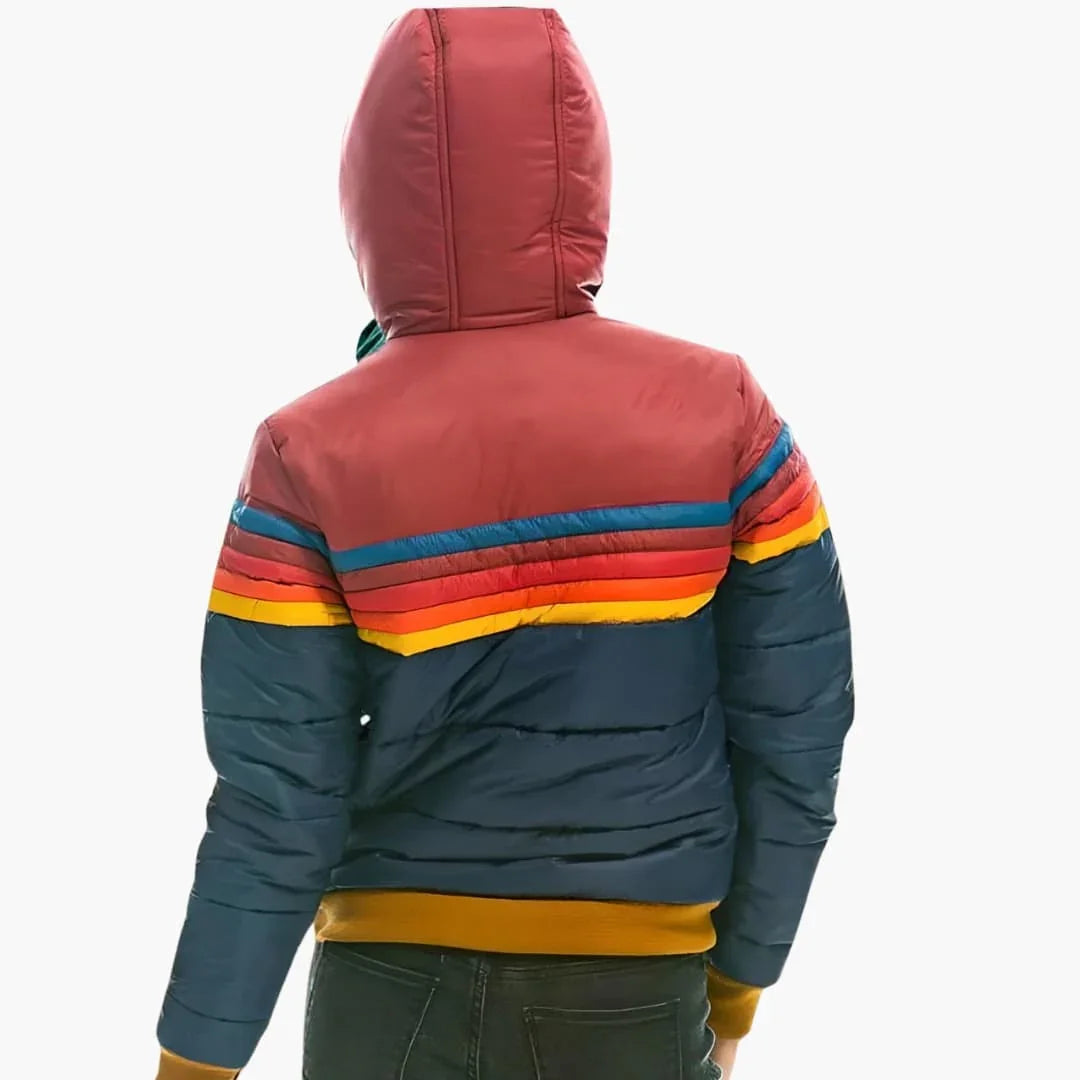 Regenbogen Streifen Daunenjacke Damen Gabriella – Bild 5