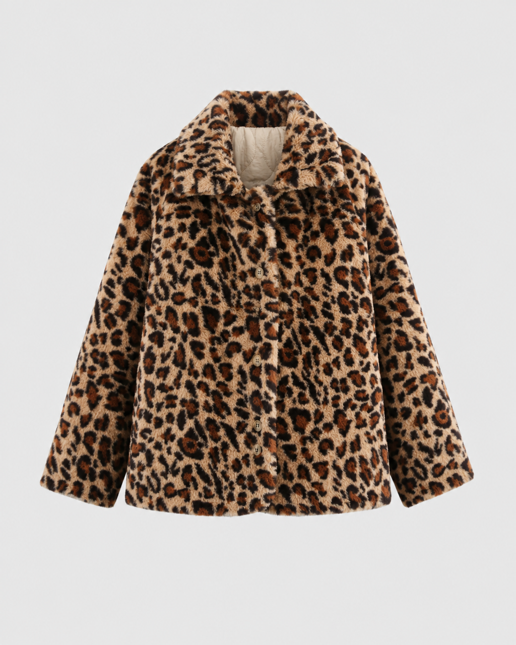 Wendbare Steppjacke mit Leopardenmuster Damen Ambra Leopardenmuster – Weiss Modehaus